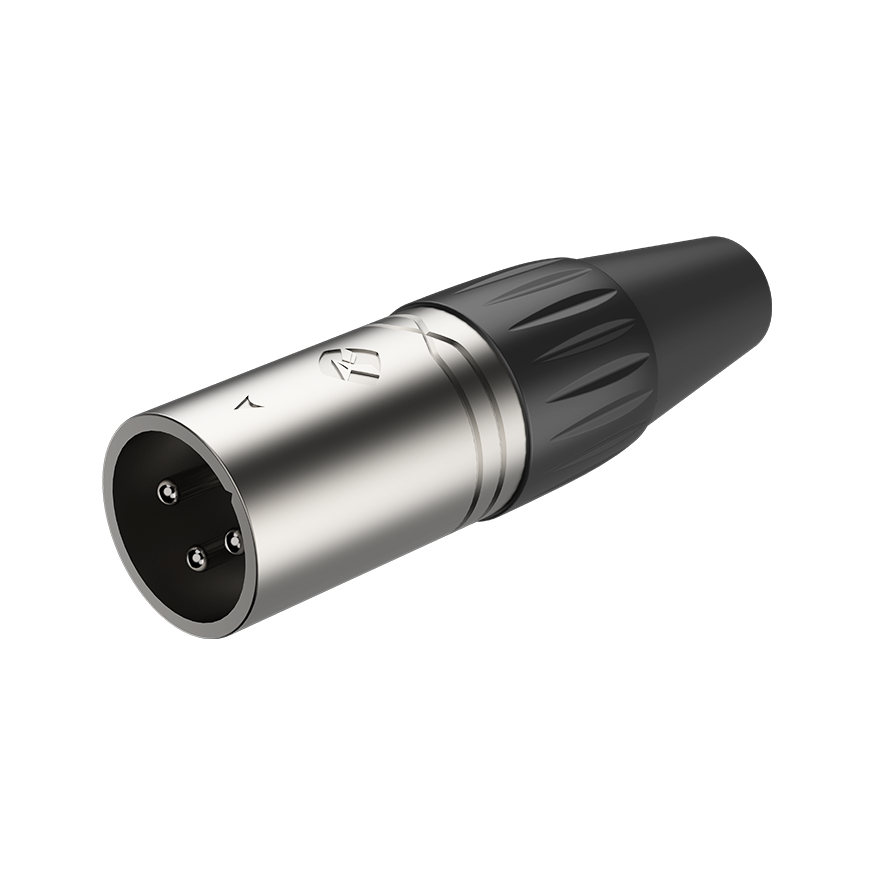 Roxtone RX3MP-NT Conector XLR macho 3 polos carcasa niquelada