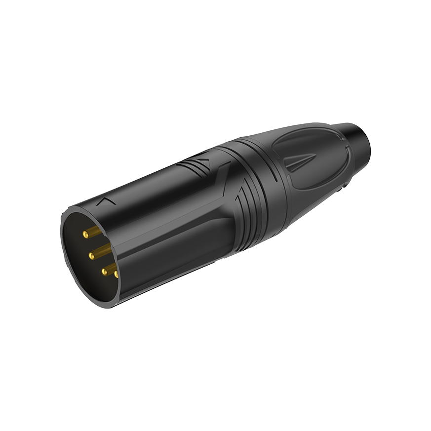 Roxtone RX5M-BG Conector XLR macho 5 polos negro Gold