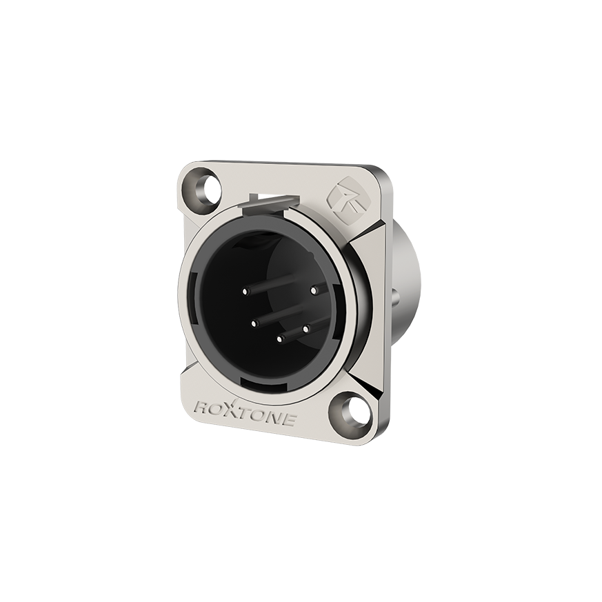 Roxtone RX5MD-NT Conector XLR de chasis 5 polos silver-niquelado