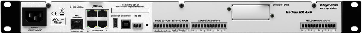 Symetrix Radius NX 4x4 Procesador DSP con USB y Dante