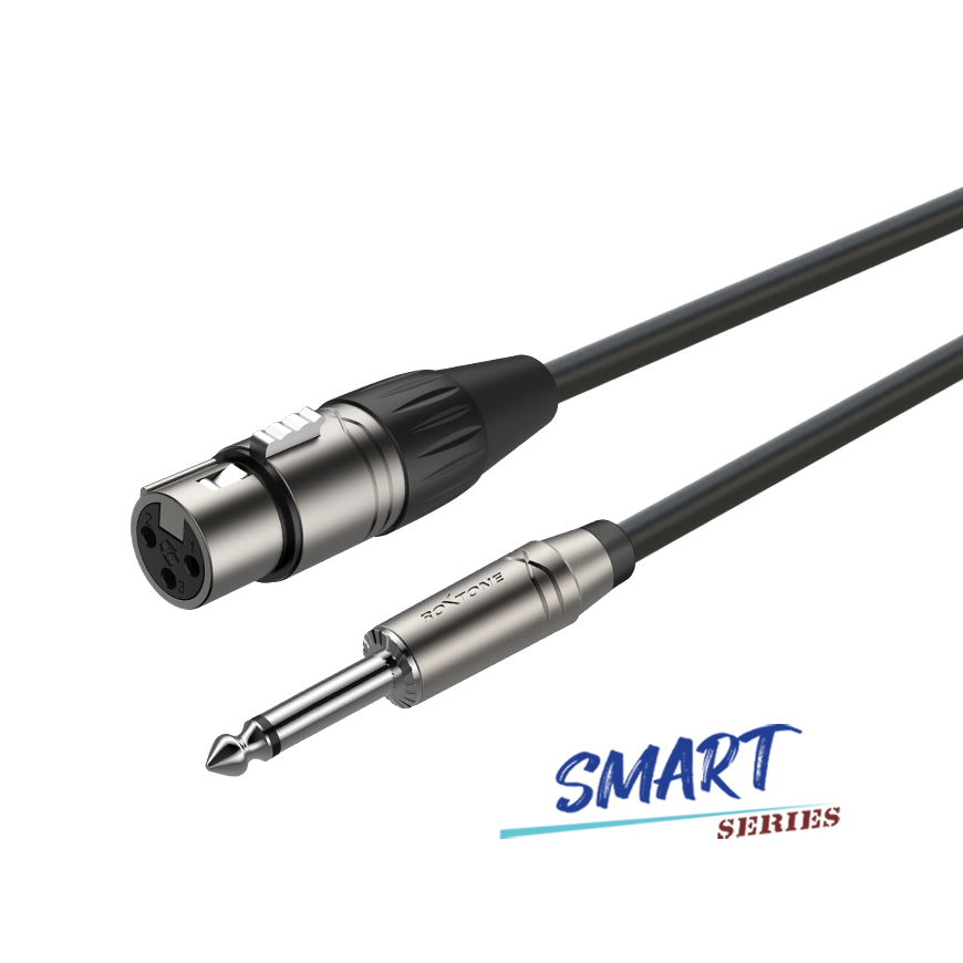 Roxtone SMXJ210L1 Cable de micrófono jack XLR 3 polos a plug TS 6.3 mm 1 m