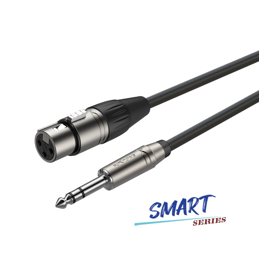 Roxtone SMXJ220L2 Cable de micrófono jack XLR 3 polos a plug TRS 6.3 mm 2 m