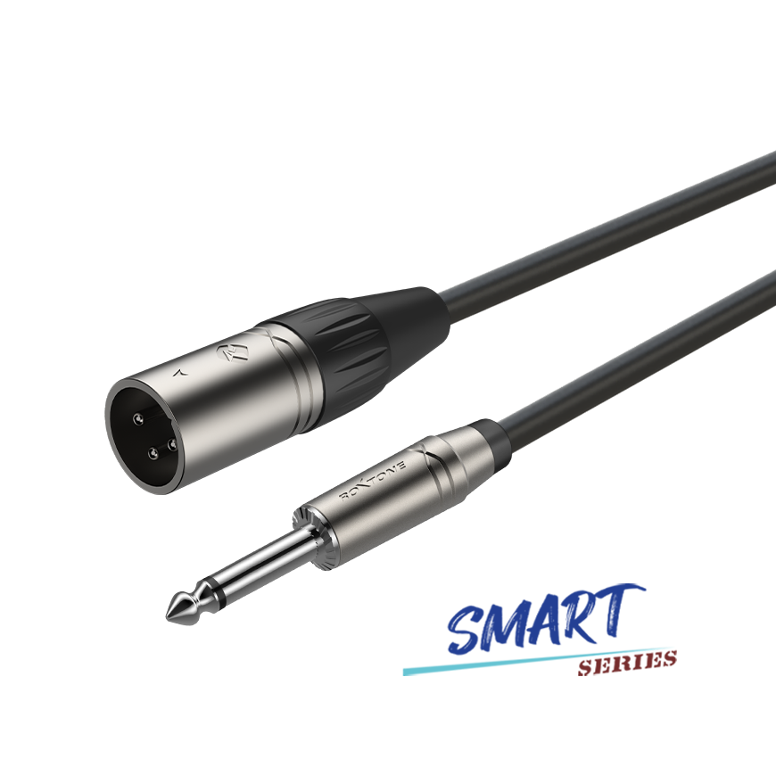 Roxtone SMXJ250L1 Cable para micrófono plug XLR 3 polos a plug TS 6.3 mm 1 m