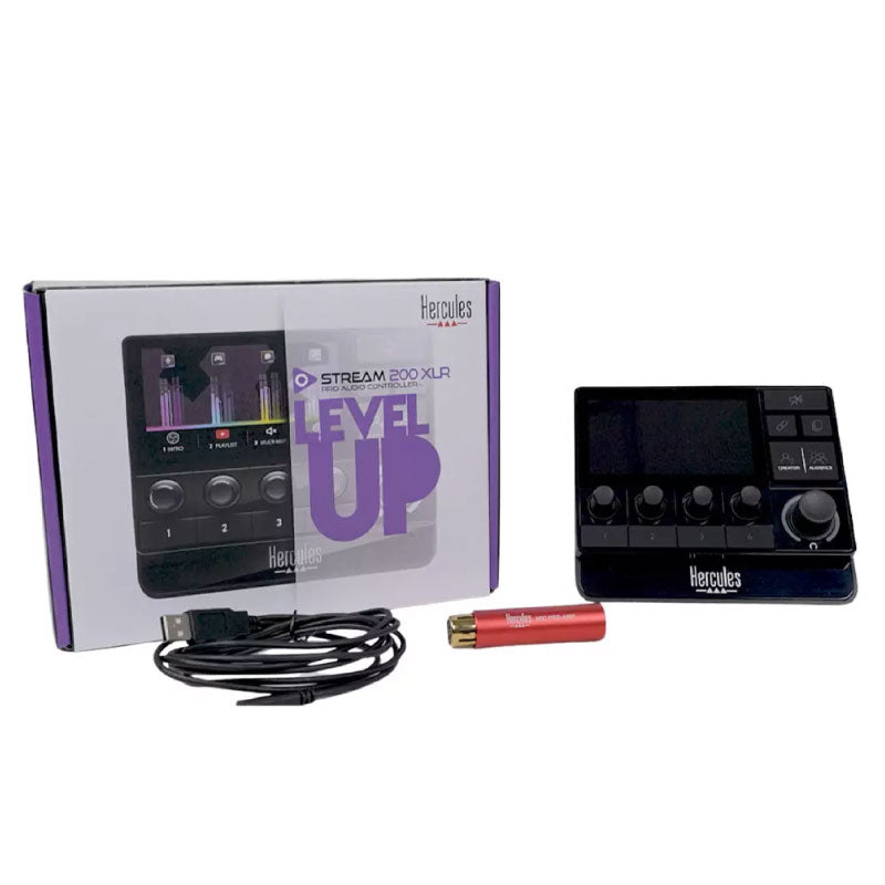 Hercules Stream 200 XLR Controlador de audio para streaming con entrada XLR