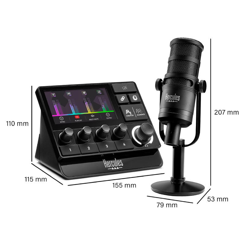 Hercules Stream Essentials Kit XLR Interfaz de streaming con entrada XLR