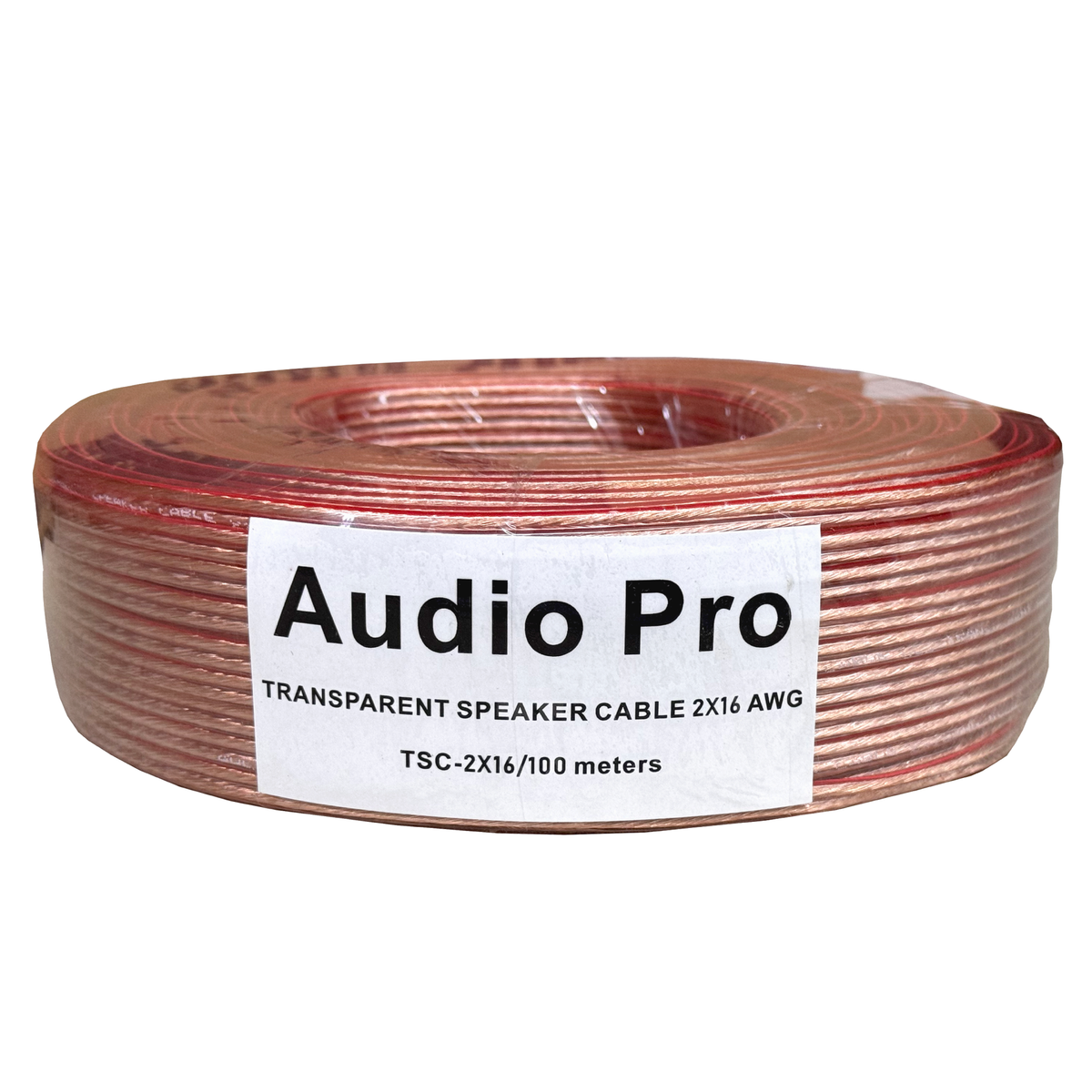AudioPro TSC-2X16 Cable transparente para parlante rollo 100 m