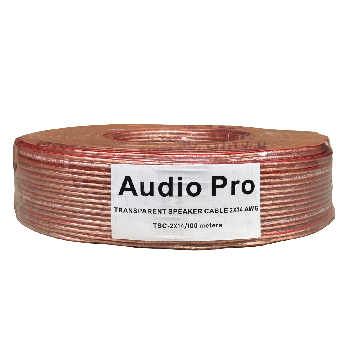 AudioPro TSC-2X14 Cable transparente para parlante rollo 100 m