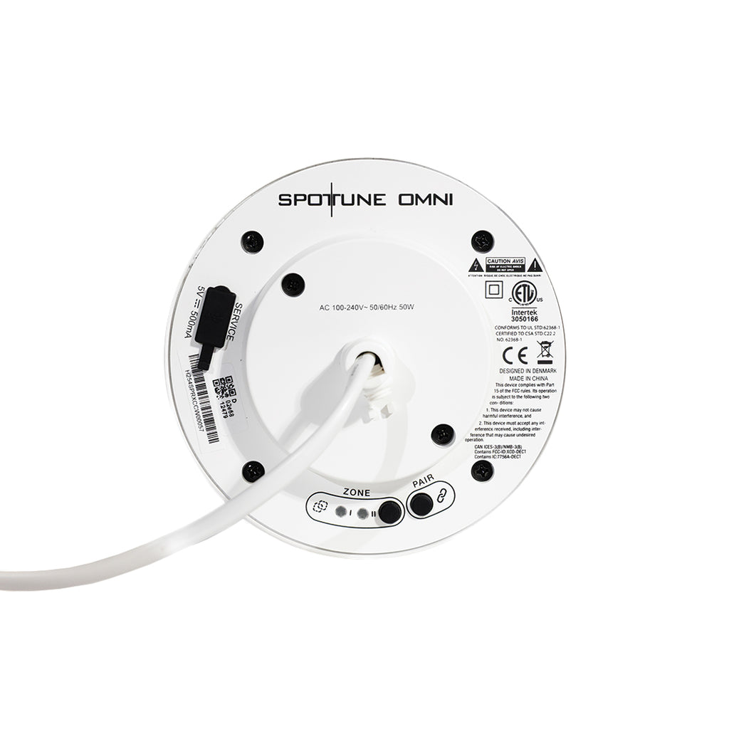 Spottune Omni Cord blanco, vista superior