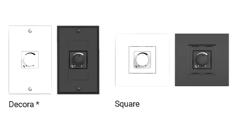 Powersoft WMP Level Decora Control de volumen de pared con módulos blanco y negro