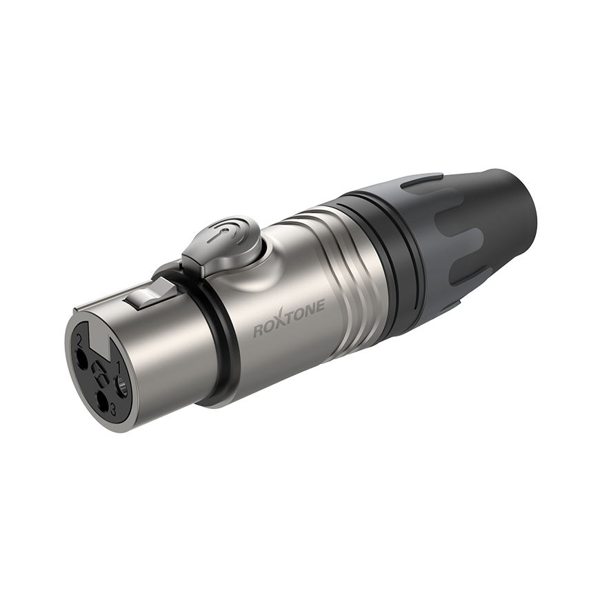 Roxtone XF3NT Conector XLR hembra 3 polos carcasa niquelada
