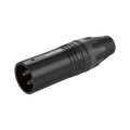 Roxtone XM3BG Conector XLR macho 3 polos carcasa negra Gold