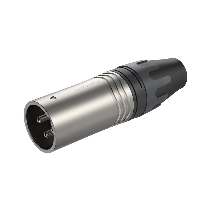 Roxtone XM3NT Conector XLR macho 3 polos carcasa niquelada