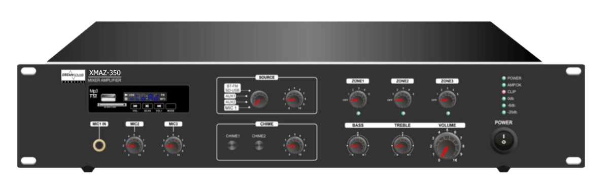 Dream Sound XMAZ-350 Amplificador mezclador 3 zonas 350 W
