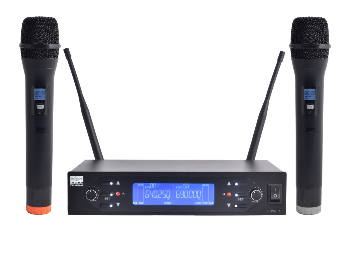 Dream Sound XMI-IU200B Sistema inalámbrico doble de mano UHF