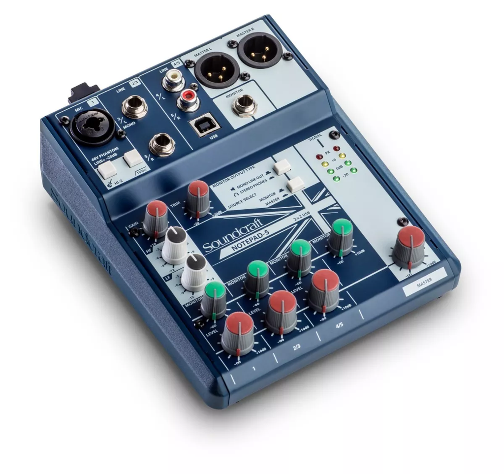 Consola análoga Soundcraft Notepad-5 de 5 canales con USB