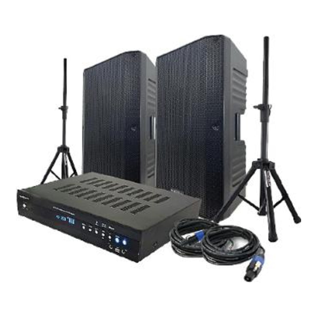 Maxlin COMBO380MX600FP Combo Amplificador AV380 + 2 Cabinas Pasivas 12" + Cables + Soportes