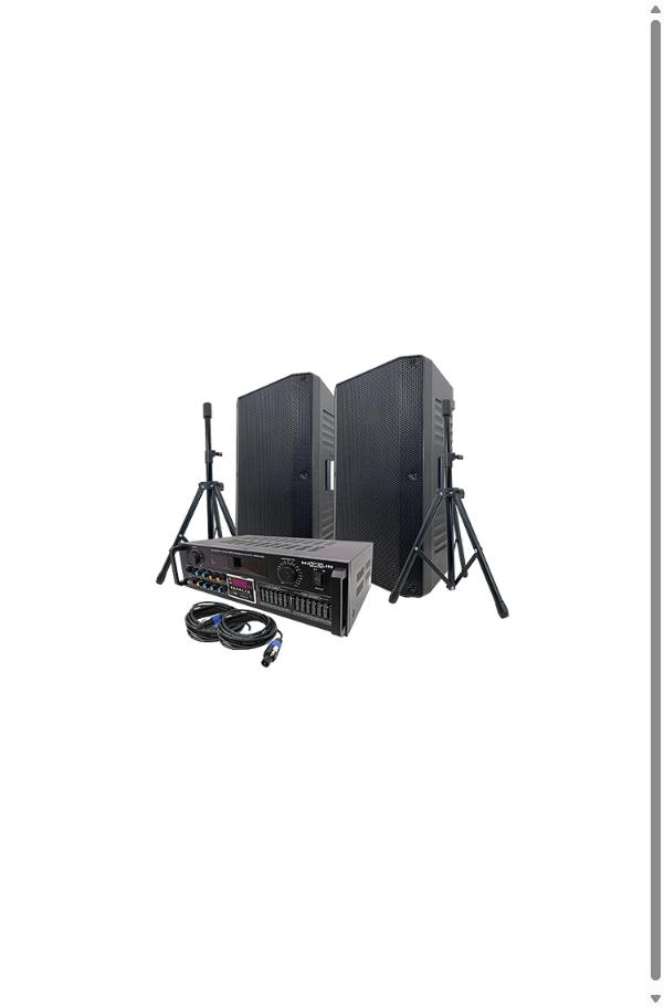 Maxlin COMBO600FPA Combo Amplificador AC1200 + 2 Cabinas Pasivas 12" + Cables + Soportes