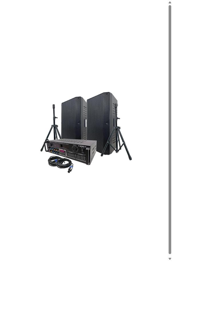 Maxlin COMBO800FPA Combo Amplificador AC1200 + 2 Cabinas Pasivas 15" 800W + Cables + Soportes