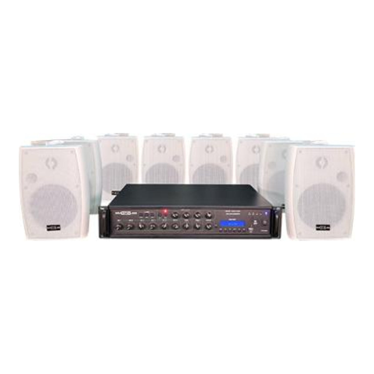 Maxlin COMBOMX350W Combo Sonido Ambiental Amplificador 350W + 6 Parlantes de Techo