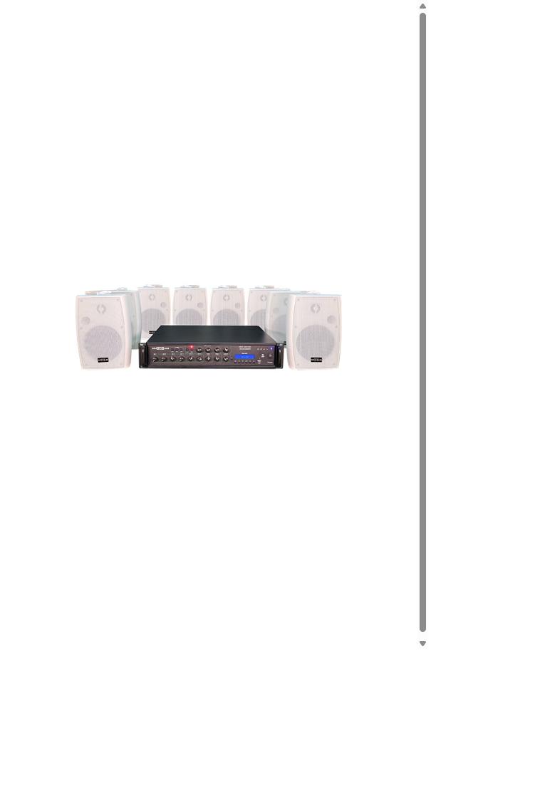 Maxlin COMBOMX350W Combo Sonido Ambiental Amplificador 350W + 6 Parlantes de Techo