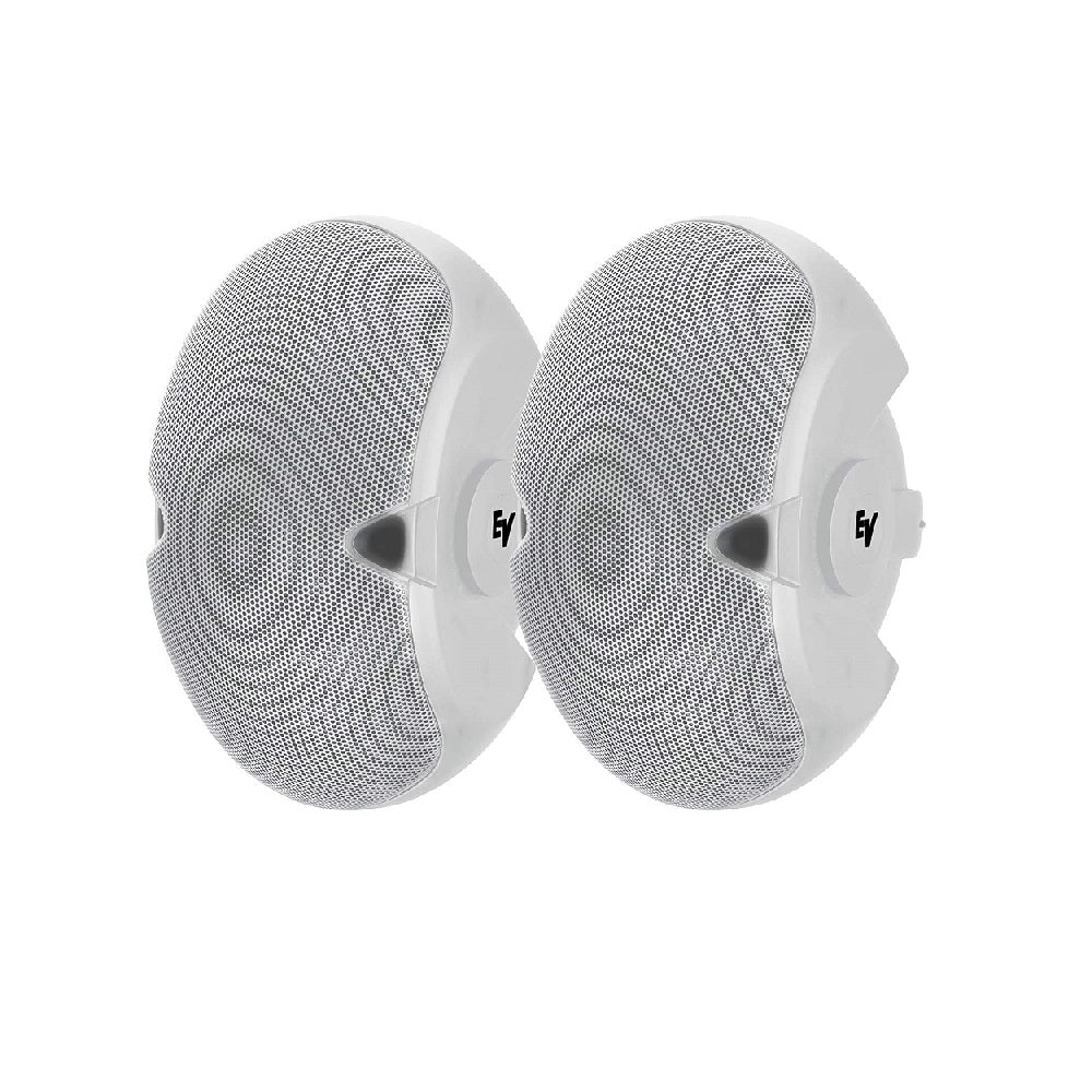 Parlantes Electrovoice EVID 4.2W blancos en vista de tres cuartos