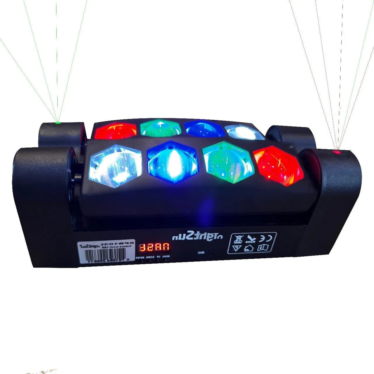 Nightsun SPB103L Cabeza móvil LED 8x3W con láser DMX512