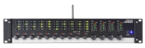 Audac PRE-240 Preamplificador mezclador 8 micrófonos 4 zonas