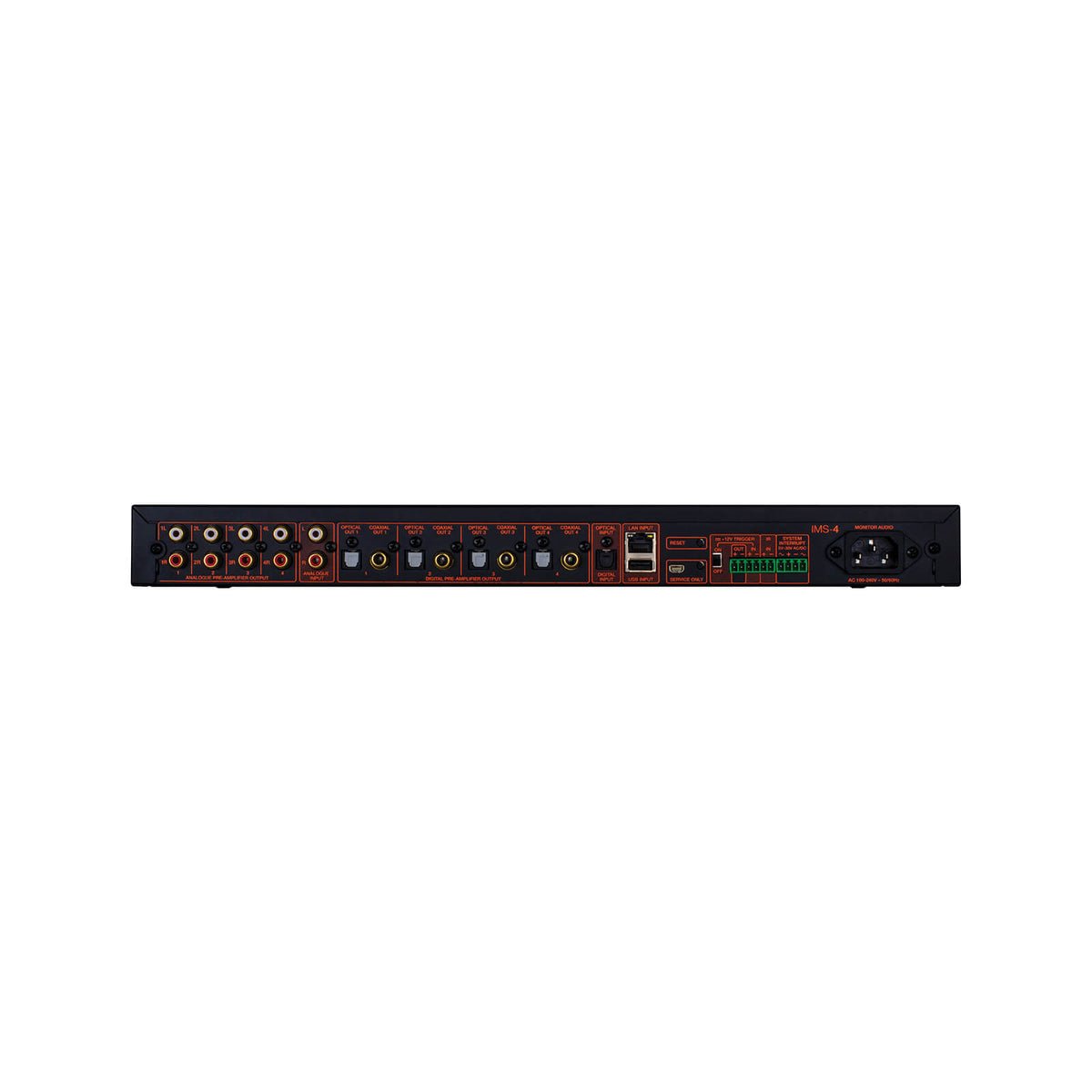 Monitor Audio IMS-4 Streamer de 4 zonas BluOS AirPlay 2 24 bits 192 kHz 1U
