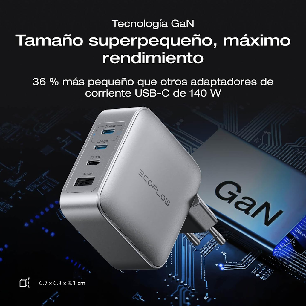 EcoFlow RAPID Pro cargador GaN 140 W