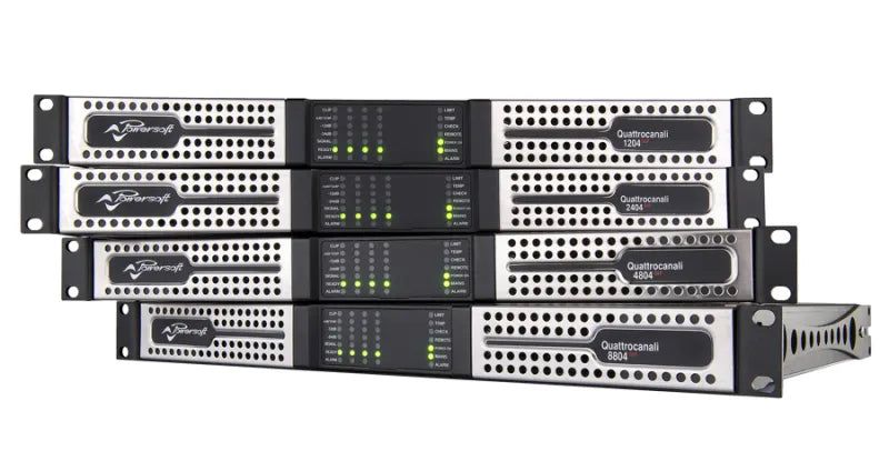 Powersoft Quattrocanali 2404 DSP Amplificador de potencia 4 canales 2400 W Lo-Z y 70/100 V con DSP
