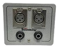 Soundking CESKAJ202 Panel con 2 XLR hembra de 3 pines y 2 jack ¼ hembra