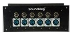 Soundking CESKAJ204 Panel con 6 XLR hembra y 6 jack ¼ en acero inoxidable