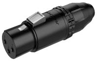 Roxtone RX3FWP-BG Conector XLR hembra 3 polos trabajo pesado IP66 estructura sólida negra