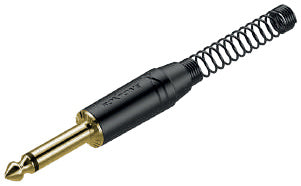Roxtone RJ2PP-BG Plug mono 6.3 mm negro y dorado