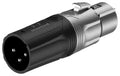 Roxtone RA3XFM-X Adaptador XLR macho a XLR hembra 3 polos negro