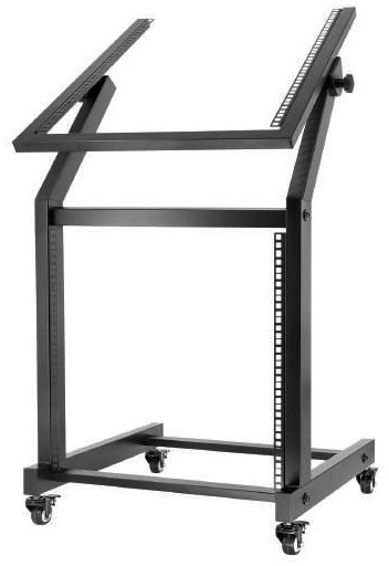 Superfix XMXS102B-0912U Mesa rack metálica de 2 espacios inclinable 45° con ruedas