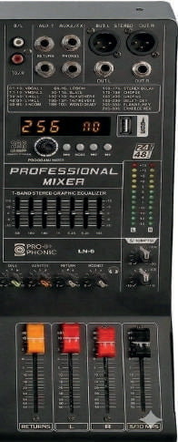 Prophonic LN-8 Mezclador de 8 canales con efectos DSP, USB y Bluetooth