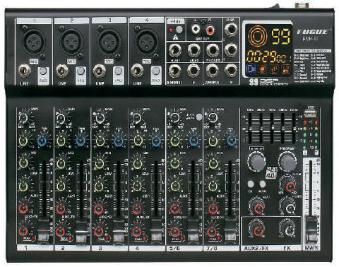 Prophonic FMR-100 Mezclador de 10 canales con efectos DSP, USB y Bluetooth
