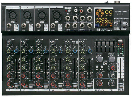Prophonic FMR-80 Mezclador de 8 canales con efectos DSP, USB y Bluetooth