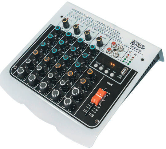 Prophonic MIX-400 Mezclador de 6 canales con reverb, delay y Bluetooth