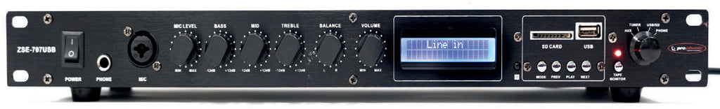 Prophonic ZSE-707-USB Preamplificador de audio con USB, SD, FM y Bluetooth