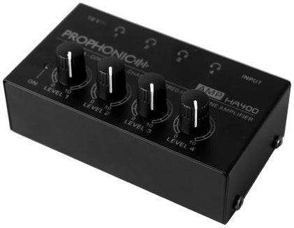 Prophonic HA 400 Amplificador de audífonos de 4 salidas estéreo
