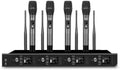 Prophonic FU-4008 UHF Sistema de 4 micrófonos inalámbricos de mano metálicos