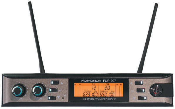 Prophonic FUP-207 UHF Micrófono inalámbrico doble de mano metálico con maletín