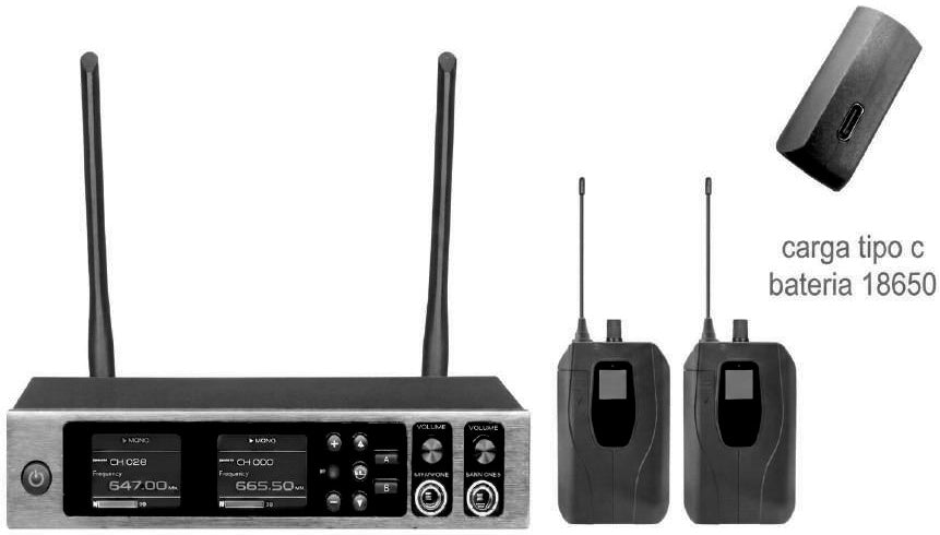 Prophonic FUPM-012 UHF Sistema de monitoreo in-ear inalámbrico doble