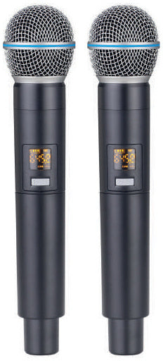 Prophonic FU-003D Micrófono inalámbrico doble UHF de mano metálico