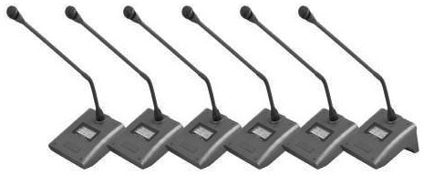 Prophonic FH-8002 UHF Sistema de 8 micrófonos inalámbricos de mesa para reuniones