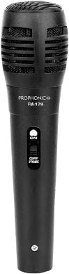Prophonic FM179 Micrófono dinámico alámbrico cuerpo plástico cable XLR - Plug 1.8 m