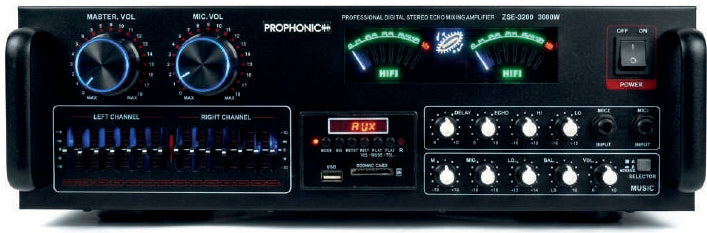 Prophonic ZSE-3200 Amplificador de sonido 8 transistores 3200 W ecualizador 7 bandas