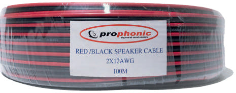 Prophonic ZSE-12 RB Cable para audio monofónico negro y rojo rollo 100 m